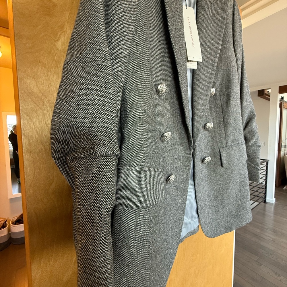 NWT Veronica Beard Beacon Gray Mélange Dickey Jacket Size 6 - Picture 10 of 12